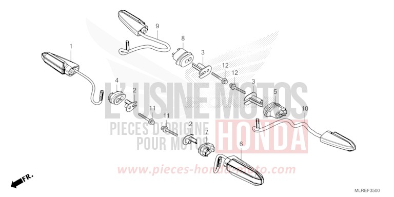 WINKER for Hornet 500 MAT GUNPOWDER BLACK METALLIC (NH436) from 2024